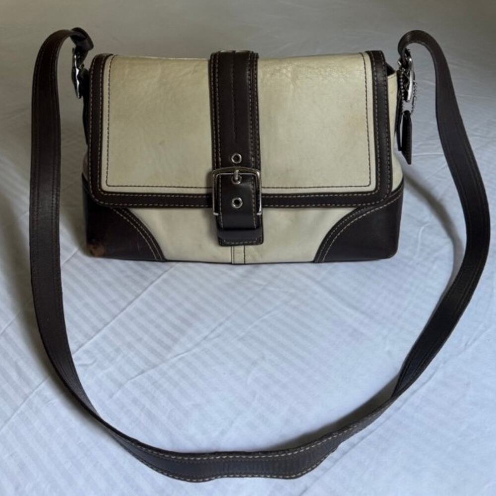 vintage Coach Soho Colorblock Flap Shoulder Bag.